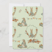 ラビットピーター秋子供の誕生日招待状 招待状 (裏面)