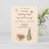 ラビットピーター誕生日パーティーへの招待 招待状 (スタンド正面)