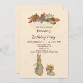 ラビットピーター誕生日パーティーへの招待 招待状 (正面/裏面)