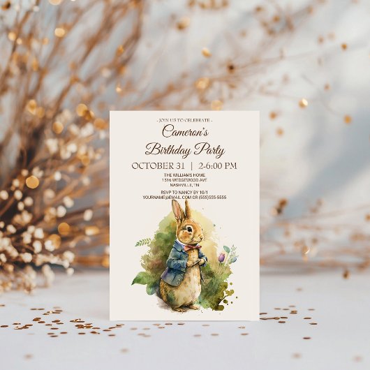 ラビットピーター誕生日パーティーへの招待 招待状