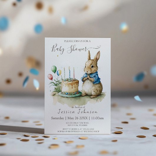 ラビットピーター赤ちゃんシャワー 招待状