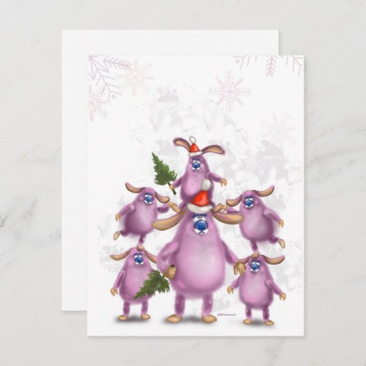 ラビットファミリークリスマスカード シーズンカード (正面/裏面)