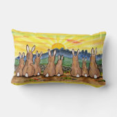 ラビットファミリーサンライズアップビートデザイナー装飾用クッション ランバークッション (裏面)