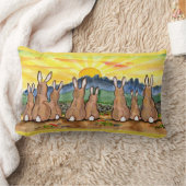 ラビットファミリーサンライズアップビートデザイナー装飾用クッション ランバークッション (ブランケット)