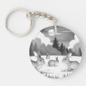 ラビットファミリーラウンドアクリルキーチェーン キーホルダー (正面)