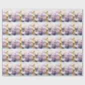 ラビットファースト誕生日吹ズピンクガム ラッピングペーパー (フラット)