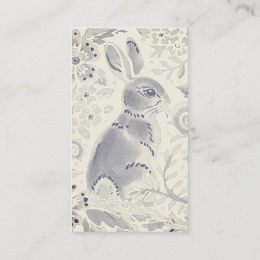 ラビットブルーグレーウォーターカモダンラーカスタム自然 名刺 (裏面)