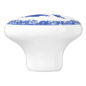 ラビットブルー&ホワイトデザインかわいいバニー顔右 セラミックノブ (側面)