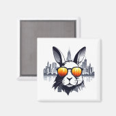 ラビットベクターアートアニマルモダンブアーバンシティグラフィック マグネット (正面/裏面)