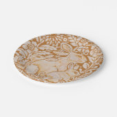 ラビットベビーブンニースゴールデンイエローウッドランドアート ペーパープレート (アングル)