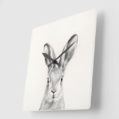 ラビットペンシルスケッチ スクエア壁時計 (傾斜)