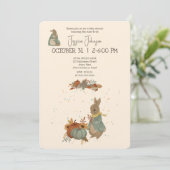 ラビットペーター秋ベビーシャワー招待状 招待状 (スタンド正面)