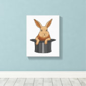 ラビットマジシャン魔法ハット キャンバスプリント (インサイチュ (ウッドフロア))