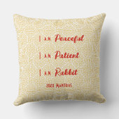 ラビットマントラの年中国のの新年イエロー クッション (裏面)