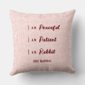 ラビットマントラの年中国のの新年ピンク クッション (裏面)