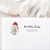 ラビットメリークリスマスおもしろいクラシックラウンドステッカー ラベル (インサイチュ)