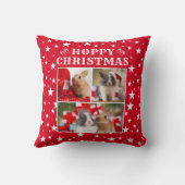 ラビットラバーのカスタムクリスマスクリスマススリーフォト クッション (裏面)