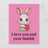 ラビットラブバレンタインのバニーペットのオーナーファーベビー ポストカード (正面)
