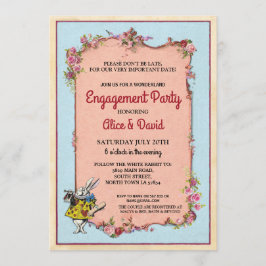 ラビットワンダーランド婚約カップルのパーティー招待状 招待状