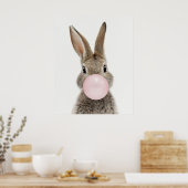 ラビット吹のピンクバブルガムポスター ポスター (キッチン)