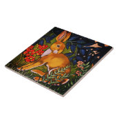 ラビット芸術的ハレフォレストウィリアムモリスブライト タイル (側面)