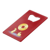 ラビット金ゴールドラッキーコインの年 クレジットカード栓抜き (正面アングル)