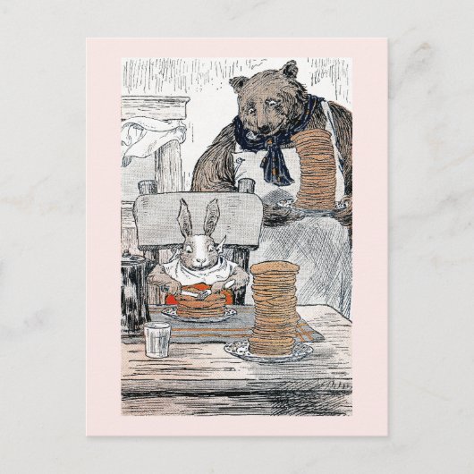 ラビット食べ物ズパンケーキブレックファースト ポストカード (正面)