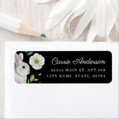 ラビット&エレガントホワイトローズ春アドレス ラベル (インサイチュ)