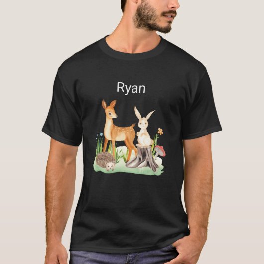 ラビット+ハリネズミ+ライアン+面白い Tシャツ (正面)