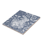 ラビット&ベビーブルーホワイトボタニカルデダムデルフト タイル (側面)