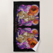 ラビット〔占星術の〕十二宮図の年中国の ビーチタオル (正面)