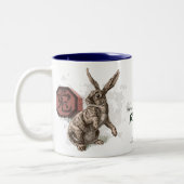 ラビット〔占星術の〕十二宮図アート中国のの年 ツートーンマグカップ (左)