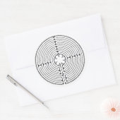 ラビリンス大聖堂のシャルトル白黒 ラウンドシール (封筒)