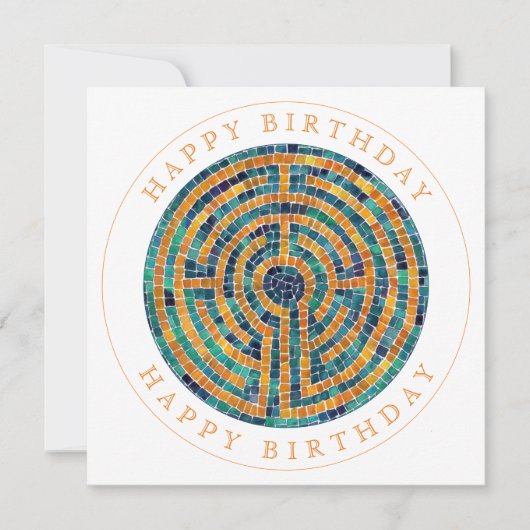 ラビリンスIIスクエアフラット誕生日カード カード (正面)