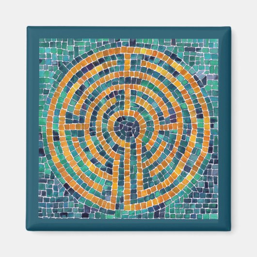 ラビリンスIIスクエアマグネット – 緑 マグネット (正面)