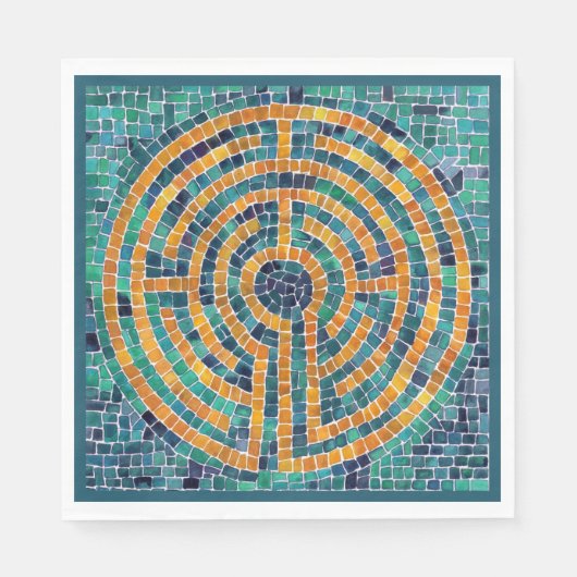 ラビリンスIIスタンダードランチ紙ナプキンス – グリーン スタンダードランチョンナプキン (正面)