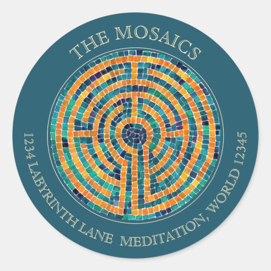 ラビリンスIIラージグリーン封筒用シール ラウンドシール (正面)