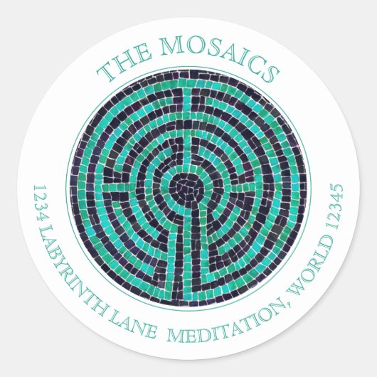 ラビリンスIIIラージアドレスシール – 白 ラウンドシール (正面)