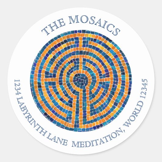 ラビリンスIVラージアドレス封筒用シール – 白 ラウンドシール (正面)