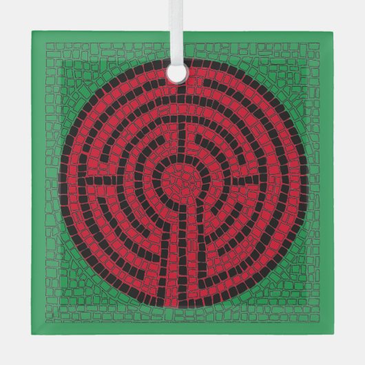 ラビリンスIXガラススクエアオーナメント ガラスオーナメント (正面)