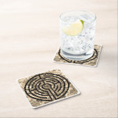 ラビリンスVスクエア紙コースターズホワイト スクエアペーパーコースター (インサイチュ)