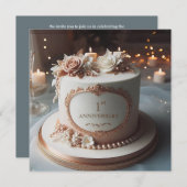 ラビリーウェディング記念日の編集可能招待状 招待状 (正面/裏面)