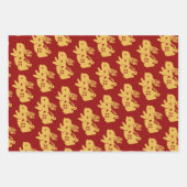 ラビ中国のスイヤー赤金ゴールドゴールデン〔占星術の〕十二宮図アジア ラッピングペーパーシート (正面3)