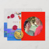 ラビ中国のス年2023写真ファミリHHPの追加 シーズンポストカード (正面/裏面)