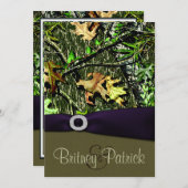 ラピスパープル狩り迷彩柄結婚式招待状 招待状 (正面/裏面)