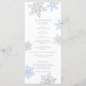 ラピスブルーシルバースノーフレークウィンターウェディングプログラム プログラム (裏面)