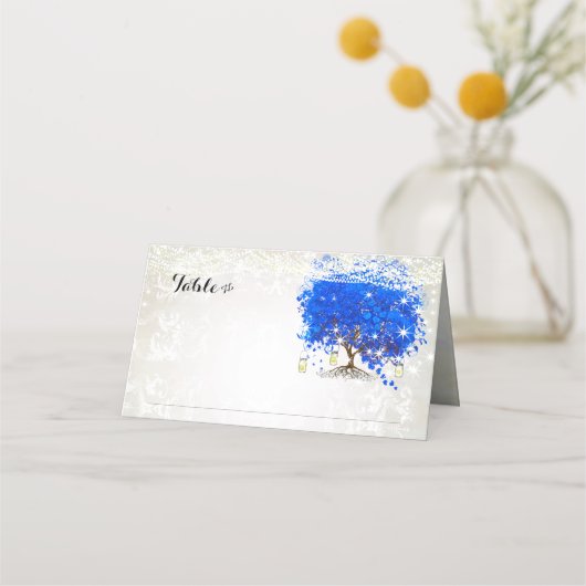 ラピスブルーハートリーフ結婚ツリー座席表 プレイスカード (正面)