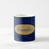 ラピスブルー瑪瑙の渦巻き オーダーメイド コーヒーマグカップ (中央)
