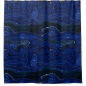ラピスブルー瑪瑙の渦巻き シャワーカーテン (正面)