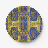 ラピスラズリのエジプトの金ゴールドの記号 ペーパープレート (正面)